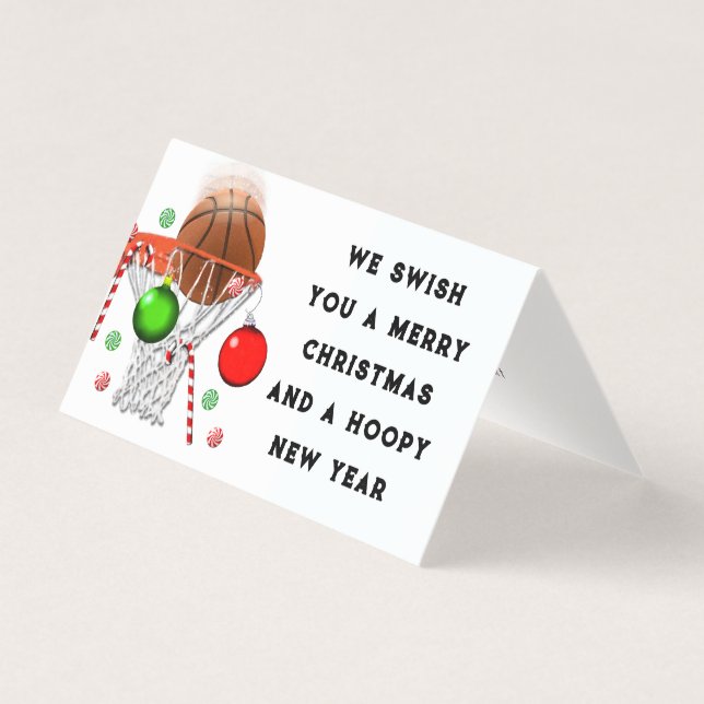 Cartes de Noël drôles de basket-ball (Front)