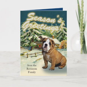 Cartes de Noël du Cabine de neige Bulldog anglais