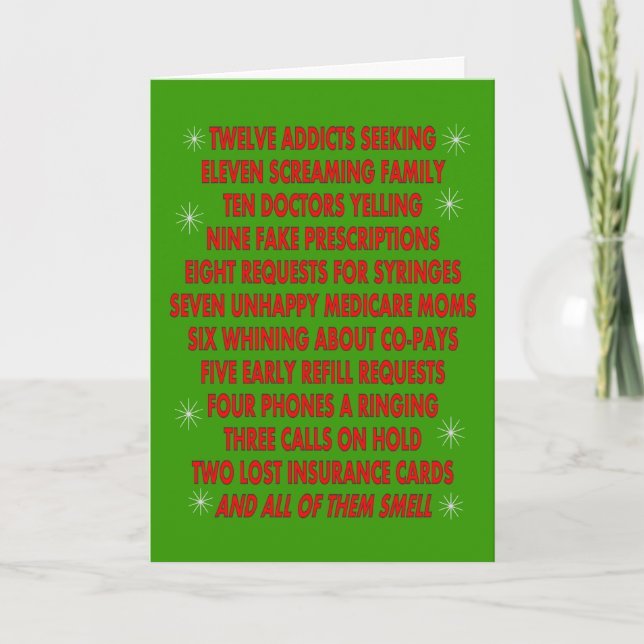 Cartes de Noël du pharmacien drôle (Devant)