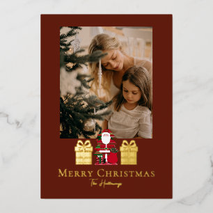 Cartes de Noël en aluminium Simple Santa Gifts