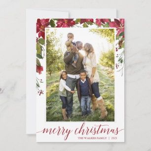 Cartes de Noël en fleurs de Poinsettia rouge
