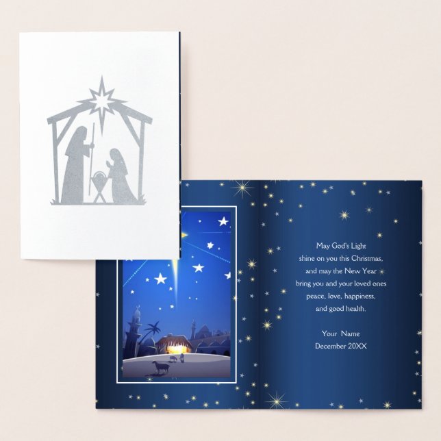 Cartes de Noël en Luxe avec Feuille de Métal Réell (Affichage)