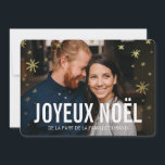 Cartes de noël Foto | Joyeux noël Feiertagskarte<br><div class="desc">Ein wunderbares und einzigartiges Geschenk für Familie und Freunde zu diesem Weihnachten mit diesen Urlaubskarten,  die den persönlichen Text und Ihr Lieblingsfoto enthalten.</div>