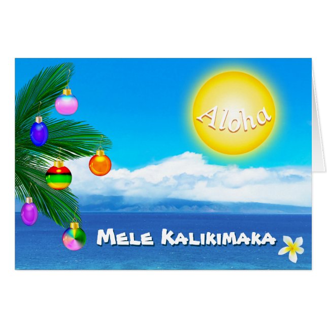 Cartes de Noël hawaïennes faites sur commande Mele (Devant horizontal)