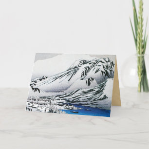 Cartes de Noël Hiroshige Linging Neige