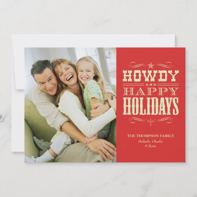 Cartes de Noël Howdy Western (Devant)
