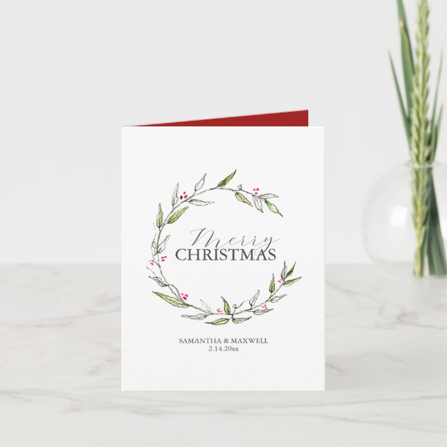Cartes de Noël imprimables personnalisées Botaniqu (Devant)