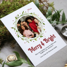 Cartes de Noël Joyeuses et Bright Family Photo Wir