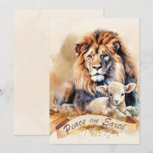 Cartes de Noël Lion et Agneau