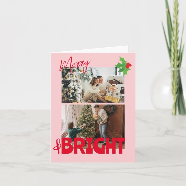 Cartes de Noël lumineuses modernes photos minimali (Devant)