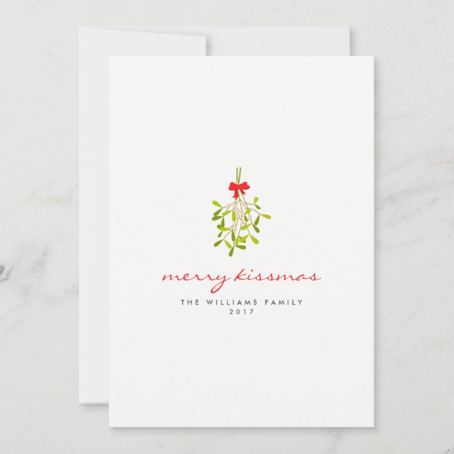 Cartes de Noël Merry Kissmas Mistletoe (Devant)