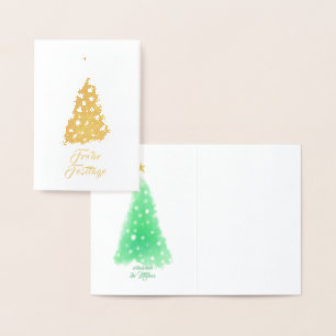 Cartes de Noël minimalistes or vert