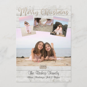 Cartes de Noël nautiques Photo Fond en bois