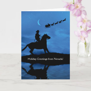 Cartes de Noël Nevada avec Cowboy et Horse