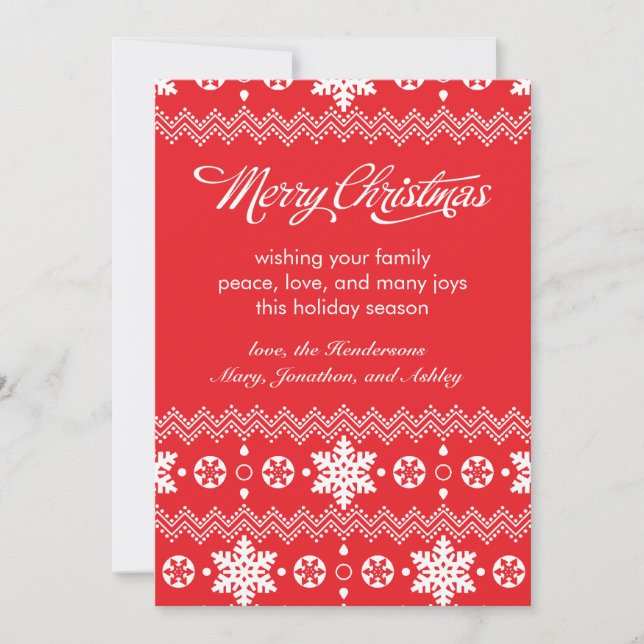 Cartes de Noël non photo pour le pull-overs rouge (Devant)