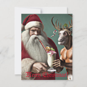 Cartes de Noël père Noël et Krampus