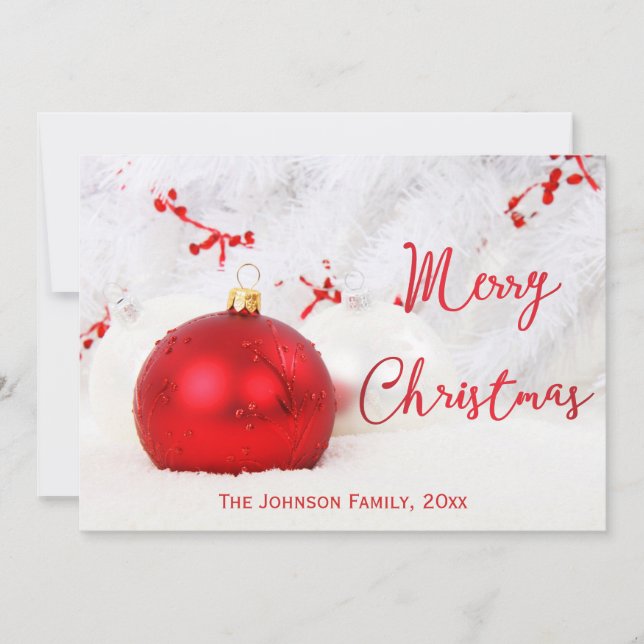 Cartes de Noël personnalisées Red White (Devant)