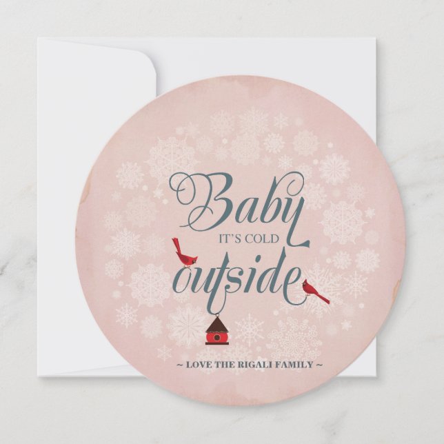 Cartes de Noël personnalisées roses non photo (Devant)