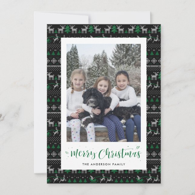 Cartes de Noël Photo du Père Noël noir (Devant)