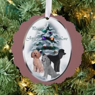 Cartes de Noël Poodle Cadeaux