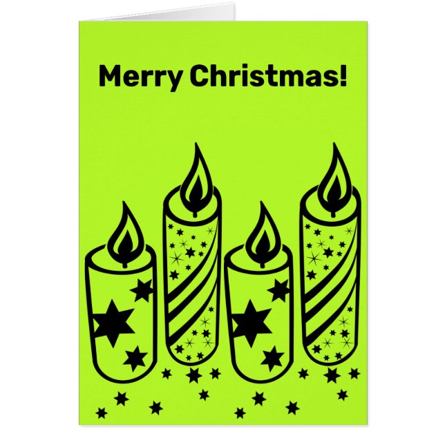 Cartes de Noël pour chaux-chandelles noires (Devant)