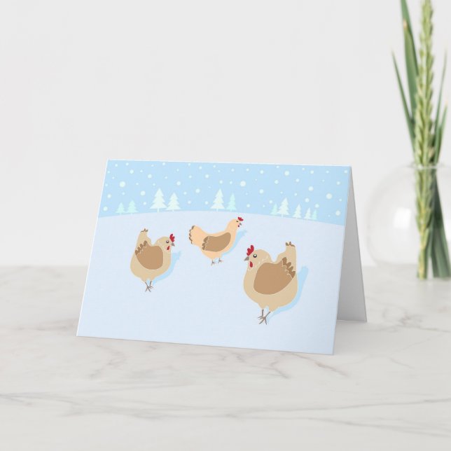 Cartes de Noël pour les amateurs de poulet ! (Devant)