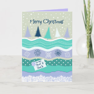 Cartes de Noël pour Tante et Oncle avec des Sapins