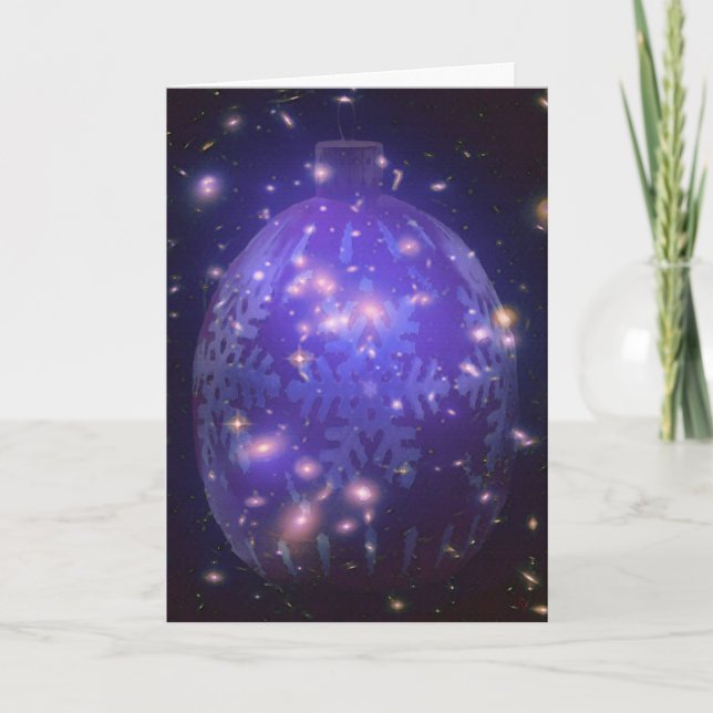 Cartes de Noël pourpres d'ornement de Noël (Devant)