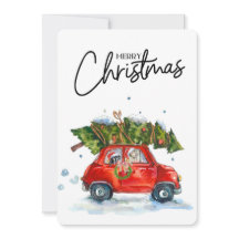 Cartes de Noël-Pups avec arbre