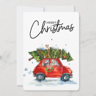 Cartes de Noël-Pups avec arbre