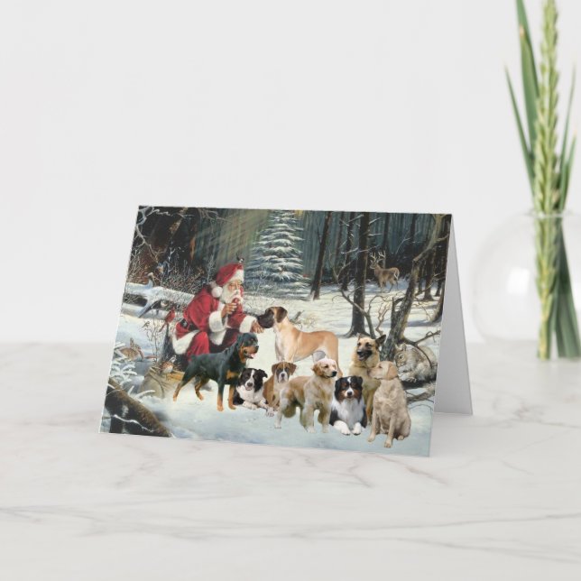 Cartes de Noël Races de chiens multiples (Devant)