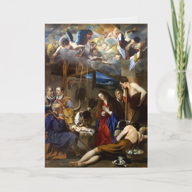 Cartes de Noël religieuses | Bergers adoration 10 (Devant)