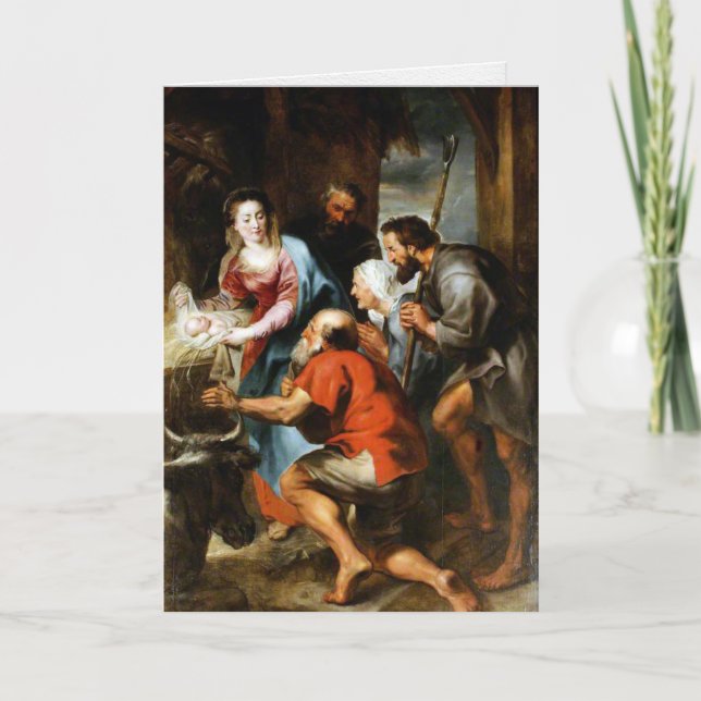 Cartes de Noël religieuses | Bergers de l'adoratio (Devant)