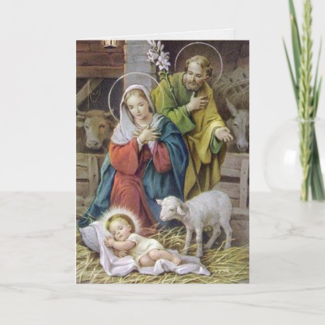 Cartes de Noël religieuses | La Sainte Famille (Devant)