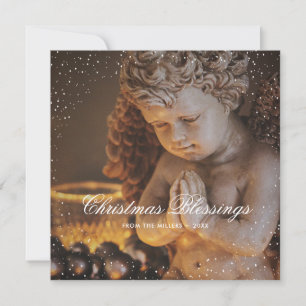 Cartes de Noël Religieux Christian Angel Neige