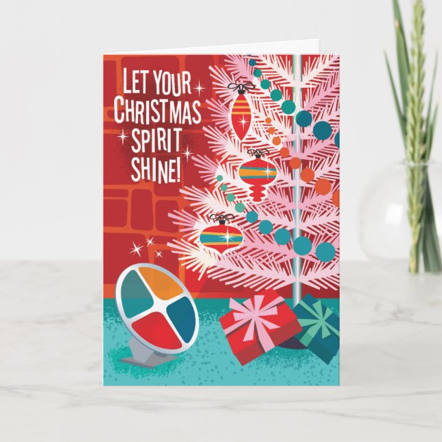 Cartes de Noël rétro en forme d'arbre en aluminium (Devant)