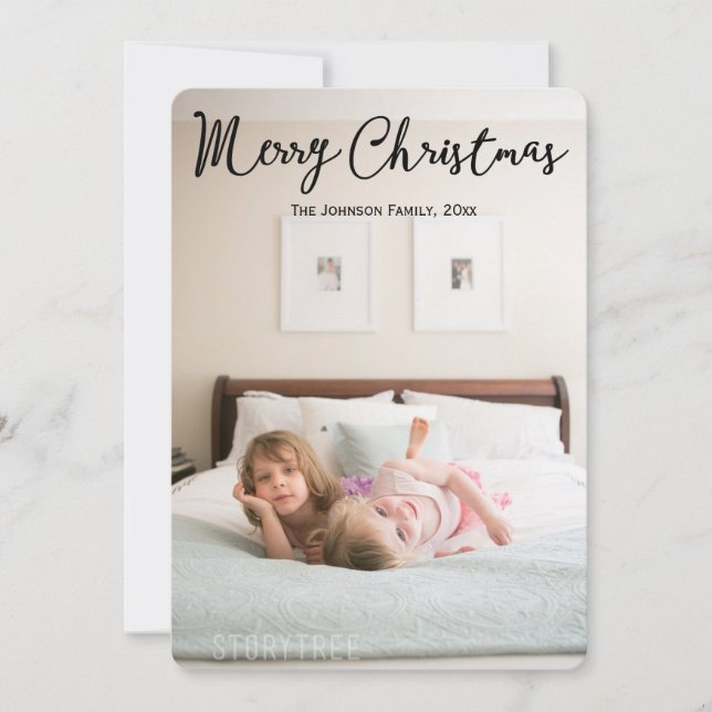 Cartes de Noël rondes avec votre photo (Devant)