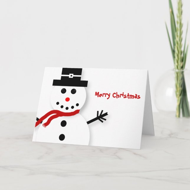 Cartes de Noël Snowman customisées Joyeux Noël (Devant)
