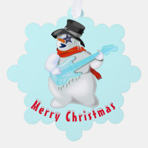 Cartes de Noël Snowmans avec guitare