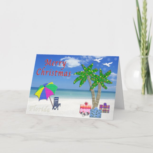 Cartes de Noël tropicales de Floride (Devant)