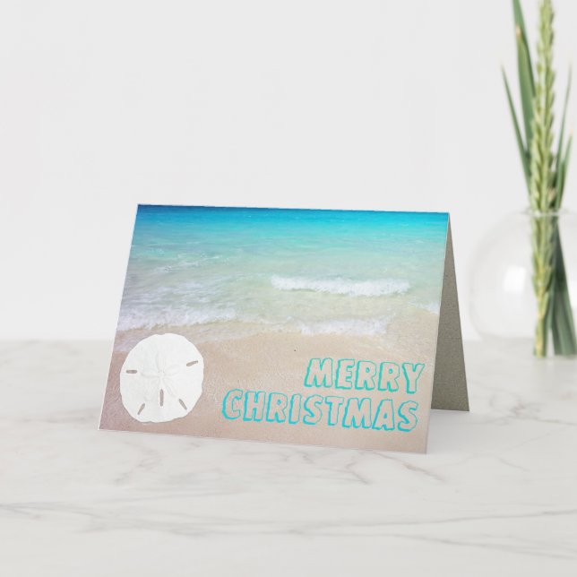 Cartes de Noël tropicales de plage du dollar de (Devant)