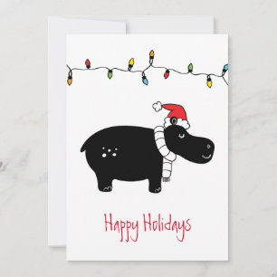 Cartes de Noël Whimsical Hippo
