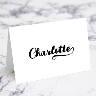 Cartes de nom avec lettrage gras Brush Script E