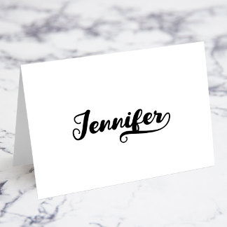 Cartes de nom avec lettrage gras Brush Script R Sw