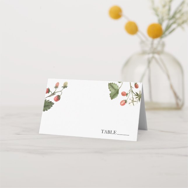 Cartes de nom de fraise douce Berry (Devant)