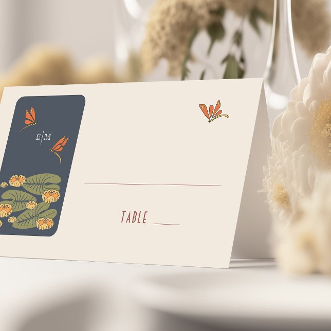 Cartes de nom de libellules Table de mariage Vinta (Créateur téléchargé)