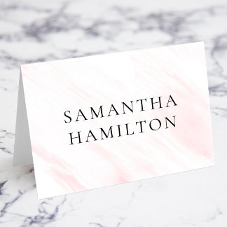 Cartes de nom de lieu en marbre rose