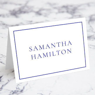 Cartes de nom de lieu personnalisées Blue Thin Lin