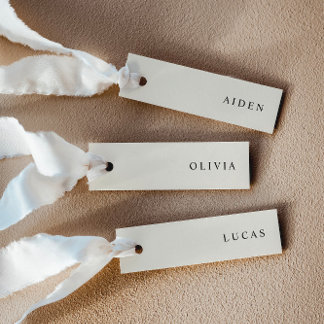 Cartes de nom de mariage minimalistes couleur crèm
