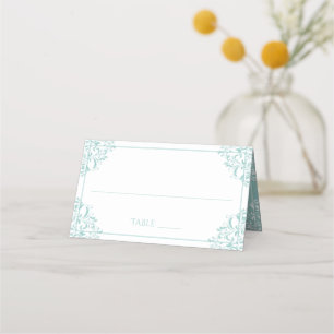 Cartes de nom du mariage   Nadine (bleu turquoise 